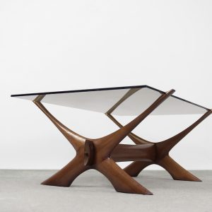 Mid-Century Scandinavian Walnut Condor Coffee Table by Fredrik Schriever-Abeln for Örebro Glass, 1960s