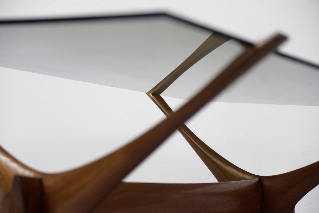 Mid-Century Scandinavian Walnut Condor Coffee Table by Fredrik Schriever-Abeln for Örebro Glass, 1960s