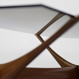 Mid-Century Scandinavian Walnut Condor Coffee Table by Fredrik Schriever-Abeln for Örebro Glass, 1960s