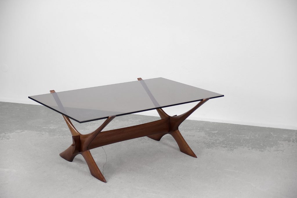Mid-Century Scandinavian Walnut Condor Coffee Table by Fredrik Schriever-Abeln for Örebro Glass, 1960s