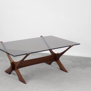 Mid-Century Scandinavian Walnut Condor Coffee Table by Fredrik Schriever-Abeln for Örebro Glass, 1960s