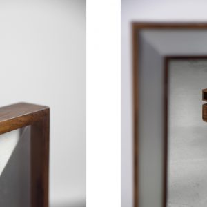 Scandinavian Rosewood Dressing Table with Oblong Mirror, 1970s, Set of 2