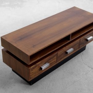 Scandinavian Rosewood Dressing Table with Oblong Mirror, 1970s, Set of 2