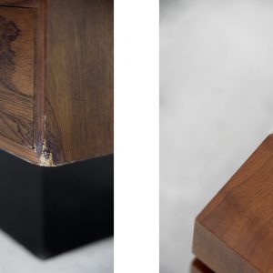 Scandinavian Rosewood Dressing Table with Oblong Mirror, 1970s, Set of 2