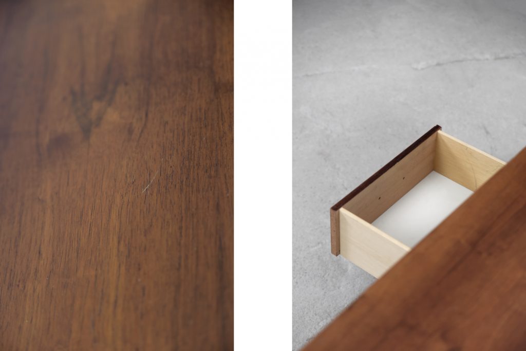 Scandinavian Rosewood Dressing Table with Oblong Mirror, 1970s, Set of 2