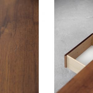 Scandinavian Rosewood Dressing Table with Oblong Mirror, 1970s, Set of 2