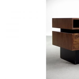Scandinavian Rosewood Dressing Table with Oblong Mirror, 1970s, Set of 2