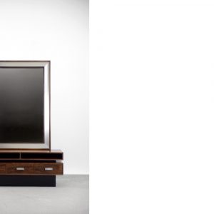 Scandinavian Rosewood Dressing Table with Oblong Mirror, 1970s, Set of 2