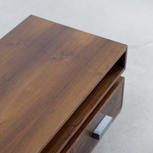Scandinavian Rosewood Dressing Table with Oblong Mirror, 1970s, Set of 2