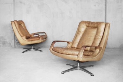 Leather Swivel Chairs by Carl Straub, 1950s, Set of 2 - Image 2