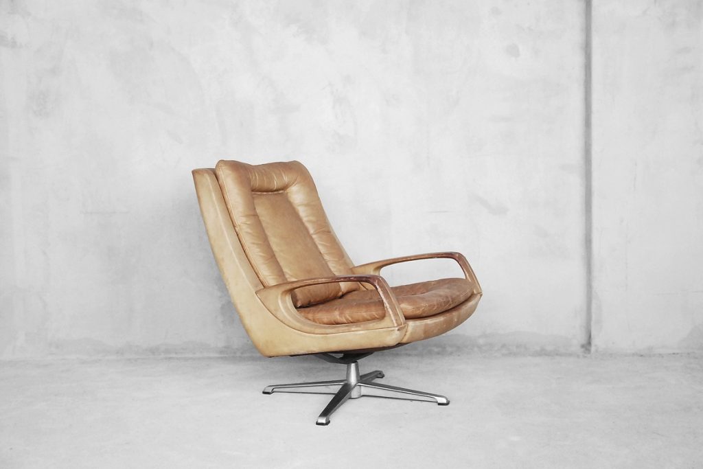 Leather Swivel Chairs by Carl Straub, 1950s, Set of 2
