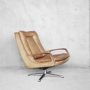 Leather Swivel Chairs by Carl Straub, 1950s, Set of 2