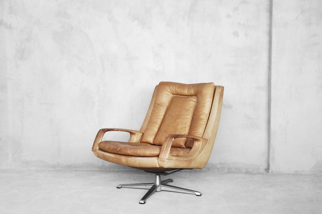 Leather Swivel Chairs by Carl Straub, 1950s, Set of 2