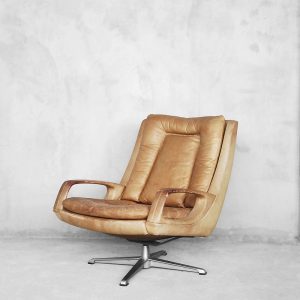 Leather Swivel Chairs by Carl Straub, 1950s, Set of 2