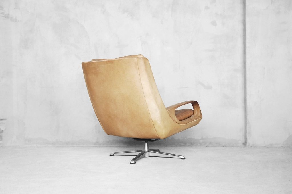 Leather Swivel Chairs by Carl Straub, 1950s, Set of 2