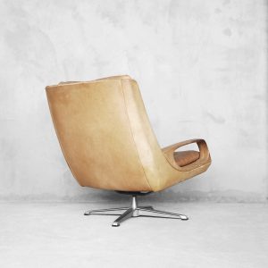 Leather Swivel Chairs by Carl Straub, 1950s, Set of 2