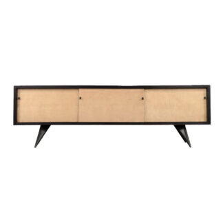 Mid-Century Scandinavian Black and Maple Sideboard, 1960s