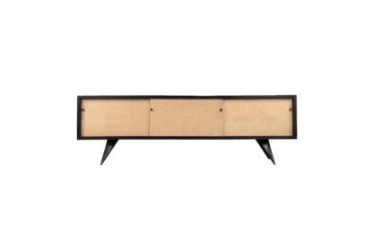 Mid-Century Scandinavian Black and Maple Sideboard, 1960s