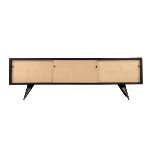 Mid-Century Scandinavian Black and Maple Sideboard, 1960s