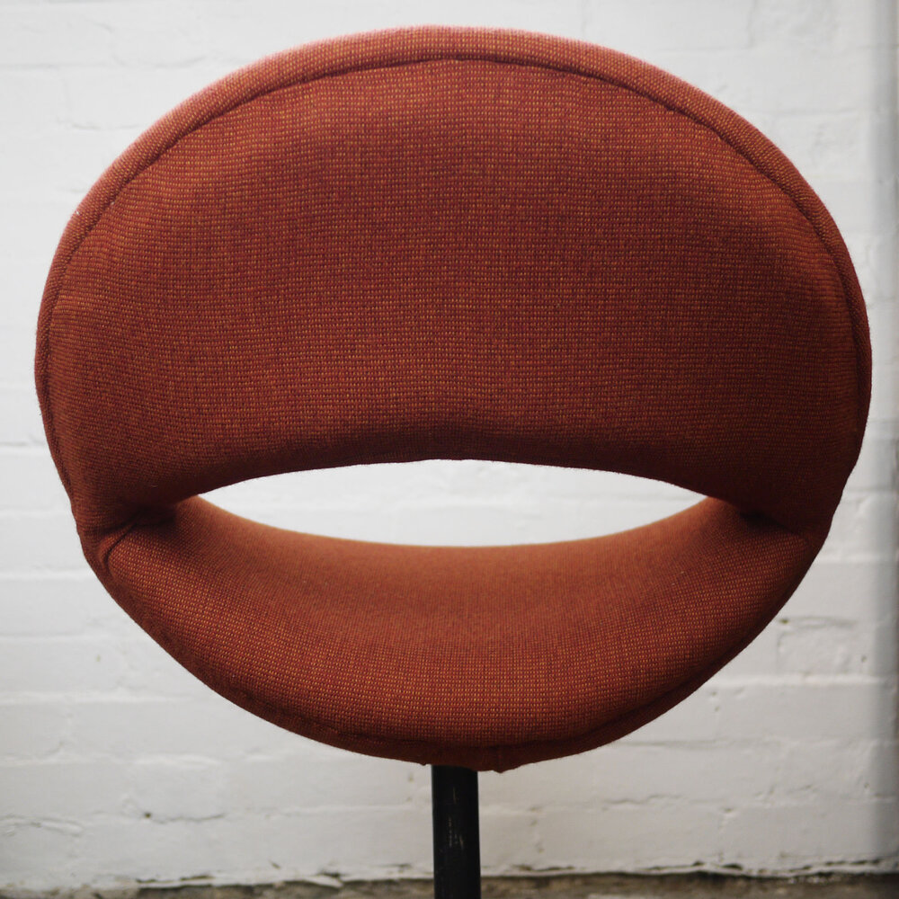 Dark Orange Bucket Chairs In Handwoven Fabric, 1960s, Set Of 2
