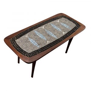 Vintage Coffee Table with Colorful Mosaic by Edvard Johansson for Ejm, 1960s
