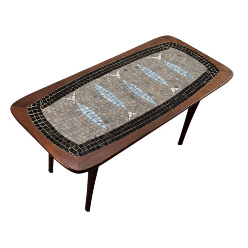 Vintage Coffee Table with Colorful Mosaic by Edvard Johansson for Ejm, 1960s
