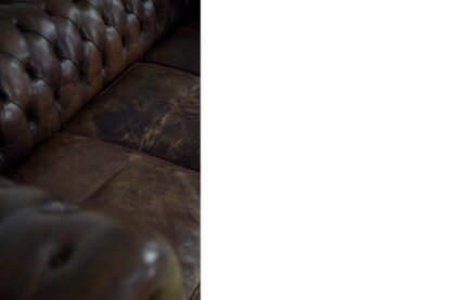 Large Antique Brown Leather Chesterfield Sofa, 1920s - Image 28