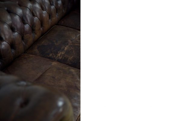 Large Antique Brown Leather Chesterfield Sofa, 1920s - Image 28