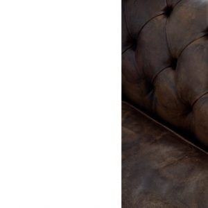 Large Antique Brown Leather Chesterfield Sofa, 1920s