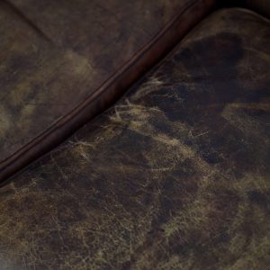 Large Antique Brown Leather Chesterfield Sofa, 1920s