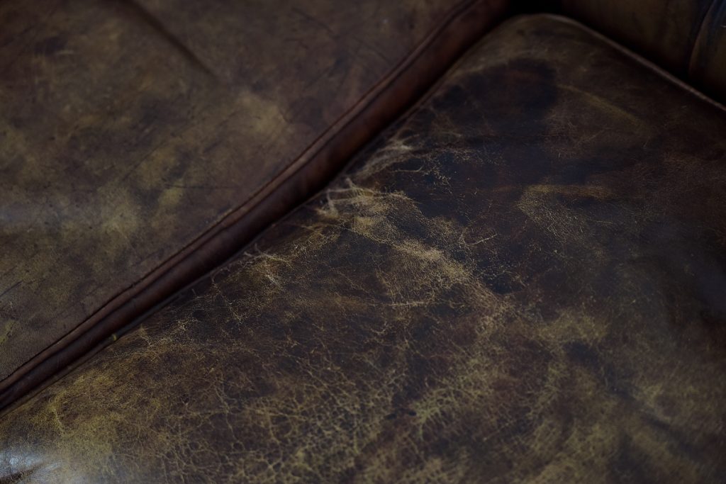 Large Antique Brown Leather Chesterfield Sofa, 1920s