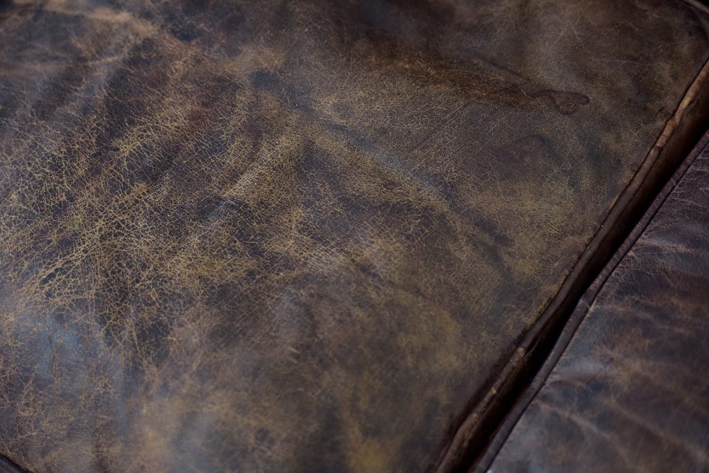 Large Antique Brown Leather Chesterfield Sofa, 1920s