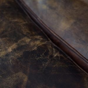 Large Antique Brown Leather Chesterfield Sofa, 1920s