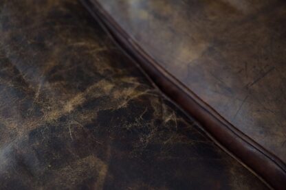 Large Antique Brown Leather Chesterfield Sofa, 1920s - Image 7
