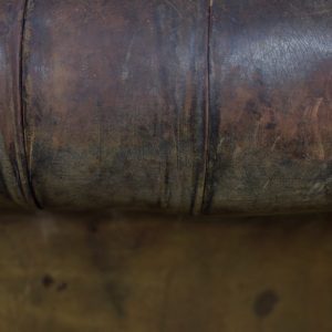 Large Antique Brown Leather Chesterfield Sofa, 1920s