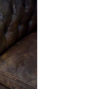 Large Antique Brown Leather Chesterfield Sofa, 1920s