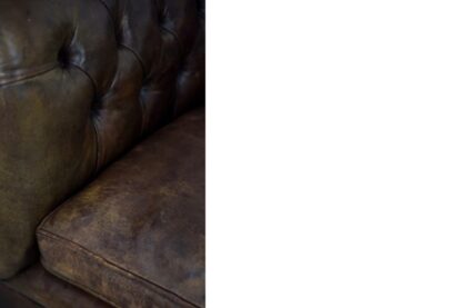 Large Antique Brown Leather Chesterfield Sofa, 1920s - Image 22