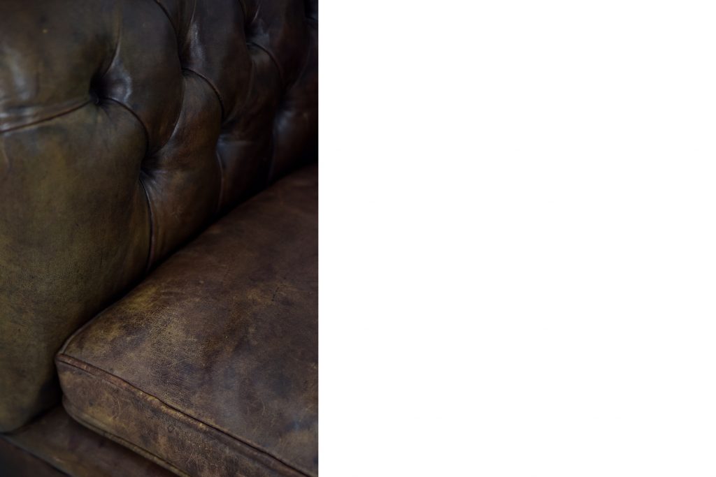 Large Antique Brown Leather Chesterfield Sofa, 1920s