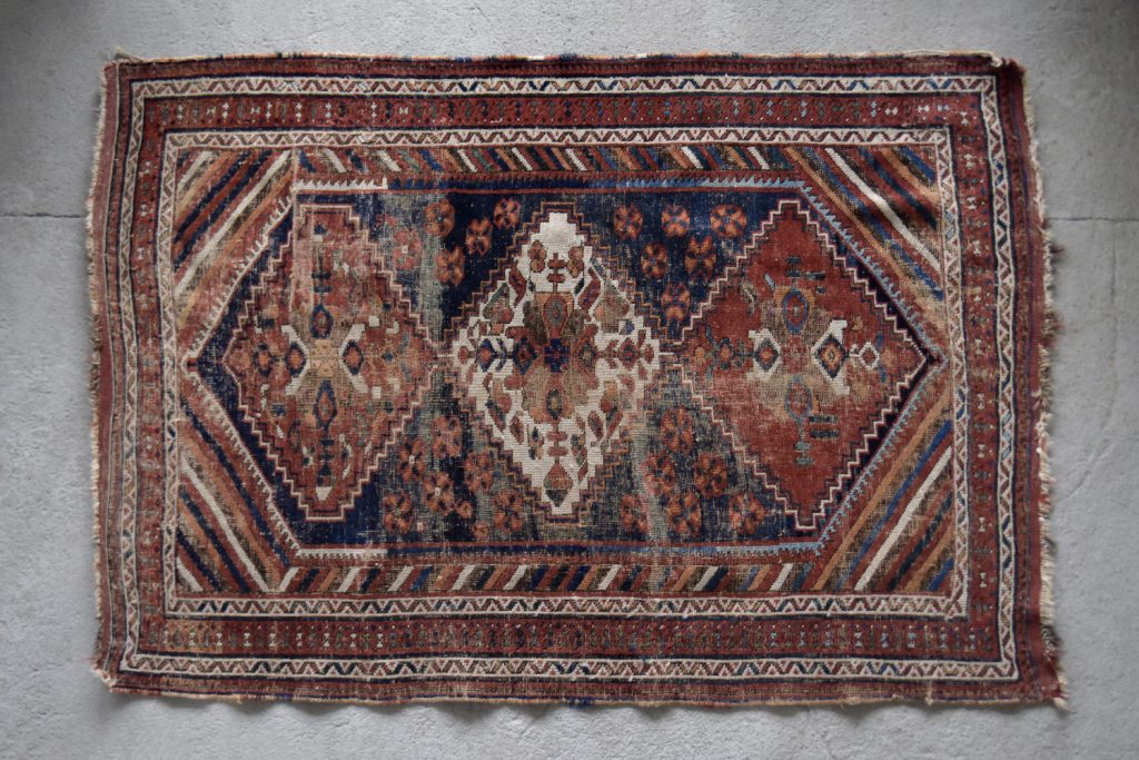 Antique Middle Eastern Hand-Woven Shiraz Rug, 1890s
