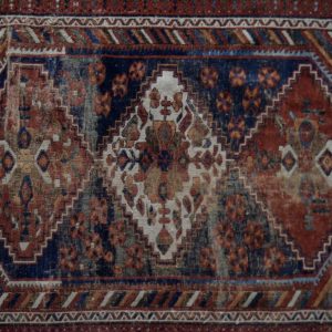 Antique Middle Eastern Hand-Woven Shiraz Rug, 1890s