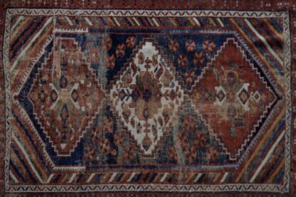 Antique Middle Eastern Hand-Woven Shiraz Rug, 1890s - Image 7
