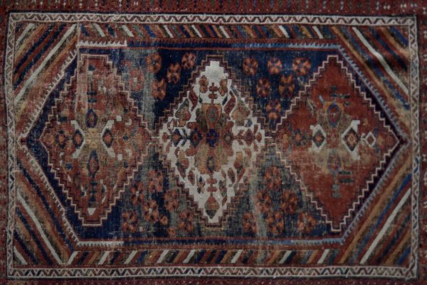 Antique Middle Eastern Hand-Woven Shiraz Rug, 1890s - Image 7