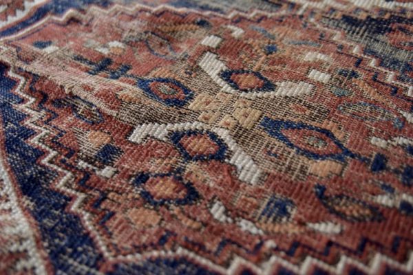 Antique Middle Eastern Hand-Woven Shiraz Rug, 1890s - Image 8