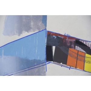 Abstractive Modern Colored Lithograph by Hardy Strid, 1950s