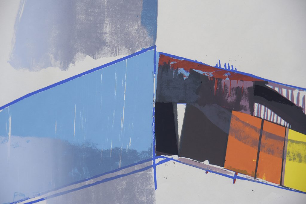 Abstractive Modern Colored Lithograph by Hardy Strid, 1950s