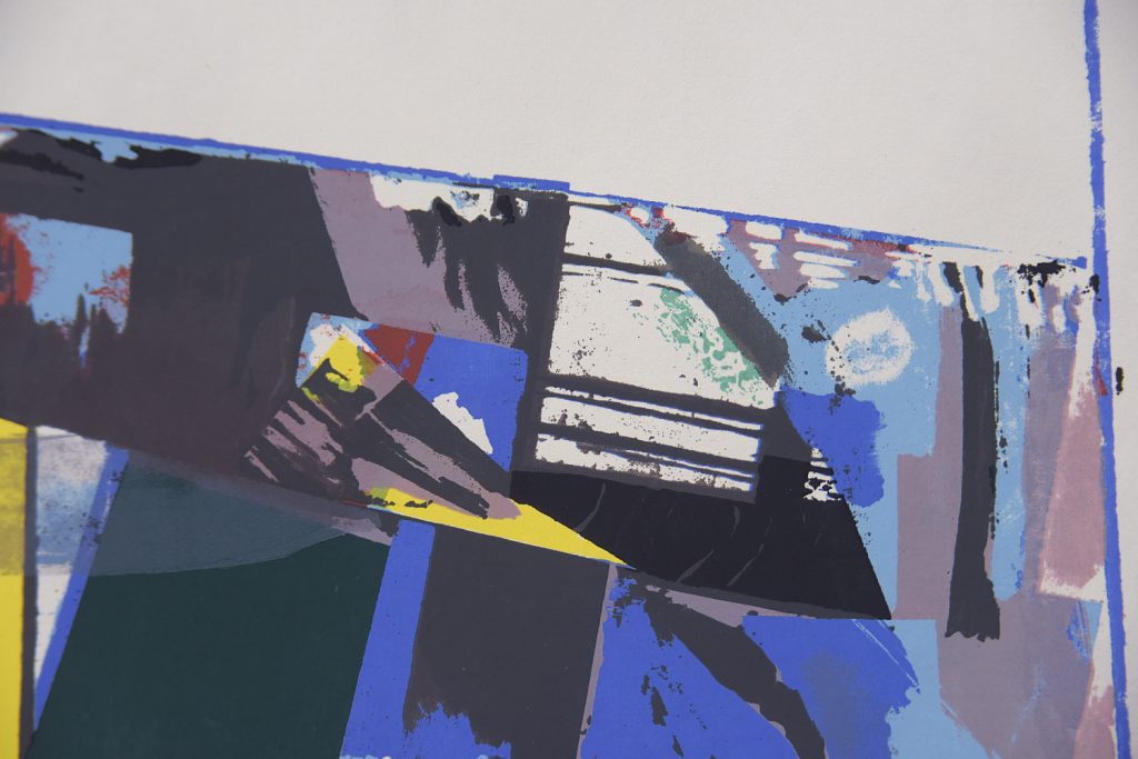 Abstractive Modern Colored Lithograph by Hardy Strid, 1950s