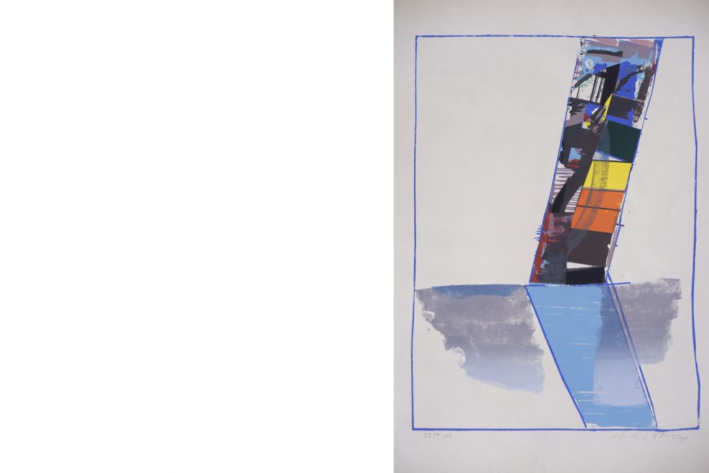 Abstractive Modern Colored Lithograph by Hardy Strid, 1950s