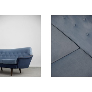 Modernist Scandinavian Velvet Living Room Set by Holm Fabriker AB, 1960s