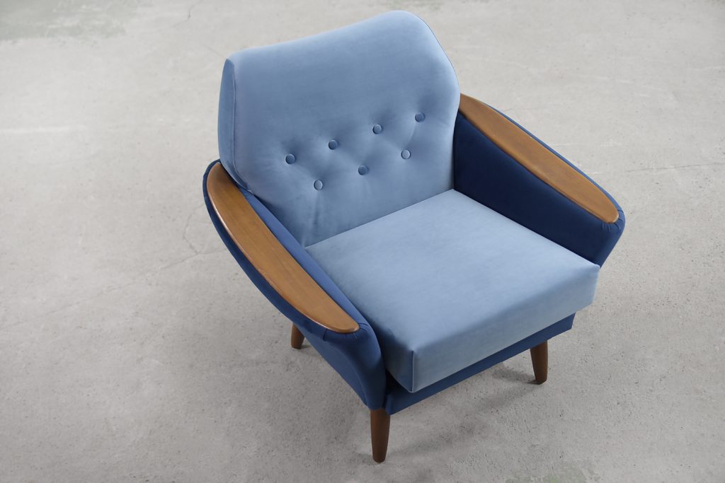 Modernist Scandinavian Velvet Living Room Set by Holm Fabriker AB, 1960s