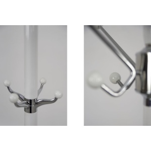 Mid-Century Modern White Floor Coat Rack, 1990s